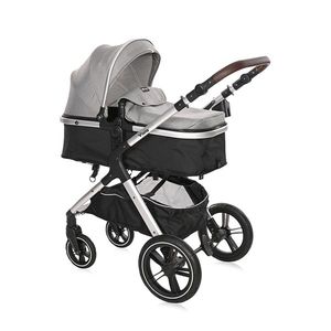 Carucior pentru copii Lorelli Viola Opaline Grey transformabil, cu suspensii, cadru din aluminiu, parte sport reversibila, bara frontala detasabila, multiple accesorii, greutate admisa 22 kg imagine