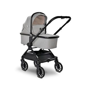 Carucior 3 in 1 pentru copii Lorelli Reya Gri cu maner reversibil, cadru din aluminiu, suspensii, maner pentru transport, greutate admisa 22 kg imagine