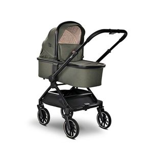 Carucior 3 in 1 pentru copii Lorelli Reya Verde cu maner reversibil, cadru din aluminiu, suspensii, maner pentru transport, greutate admisa 22 kg imagine