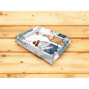 Cearceaf cu elastic MimiNu, pentru patut co-sleeper, Leonie, dimensiune 83 x 50 cm, din bumbac, Design, Zoo in train imagine
