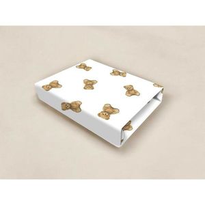 Cearceaf cu elastic Qmini, pentru patut 120x60 cm, din bumbac certificat, Teddy Toys imagine