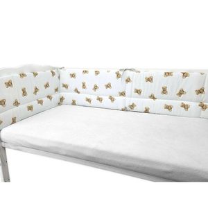 Aparatoare pentru patut Qmini, din bumbac, 180x30 cm, cu panglici, Teddy Toys imagine