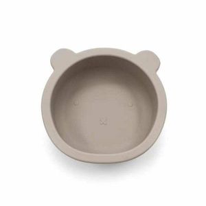 Castron cu urechi de ursulet Bocioland, cu ventuze, silicon, fara BPA, 6-36 luni, Dark Beige imagine
