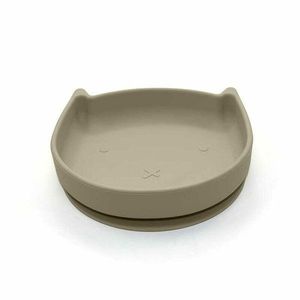 Farfurie in forma de pisicuta Bocioland, cu ventuze, silicon, fara BPA, 6-36 luni, Dark Beige imagine