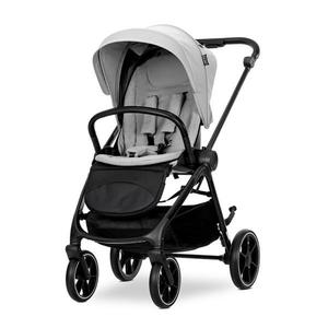 Carucior 2 in 1 pentru copii Lorelli Venice Grey, cadru din aluminiu, suspensii, sezut reversibil, geanta, greutate admisa 22 kg imagine
