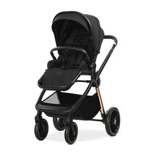 Carucior 2 in 1 pentru copii Lorelli Bianca Black, cadru din aluminiu, suspensii, cos landou individual cu maner de transport, geanta, greutate suportata 22 kg imagine