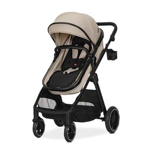 Carucior 2 in 1 pentru copii Lorelli Aspen Cappuccino, transformabil, reversibil, cadru din aluminiu, suspensii, adaptori pentru cos auto, geanta, greutate suportata 22 kg imagine