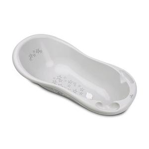 Cadita pentru bebe 100x51x31 cm cu dop de scurgere si baza antialunecare Little Stars Grey imagine