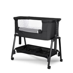 Patut pliabil co-sleeper Lorelli Millie Black 0 luni+ maxim 9 kg, inaltime reglabila 7 pozitii, sistem antireflux, plasa de tantari, saltea inclusa imagine