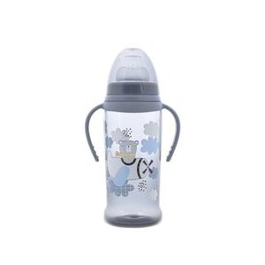 Biberon anticurgere cu manere, tetina lata, protejeaza gingiile, 6 luni+, 360 ml, My Friend Cameo Blue imagine