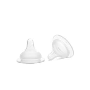 Set 2 tetine din silicon moale, debit mediu, pentru biberoane cu gat larg 3 luni+ My Friend imagine