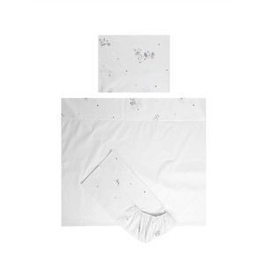 Set lenjerie patut 120x60 cm Tiny Dream 3 piese bumbac ranforce Giraffe White imagine