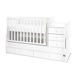 Mobilier Lorelli Maxi Plus Trio White, transformabil, cu sistem de leganare, 70x160 cm imagine