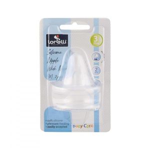 Set 2 tetine silicon M, debit mediu, pentru biberoane cu gat larg, 3 luni+ imagine