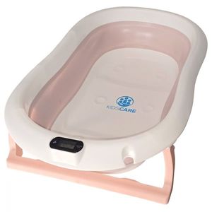 Cadita pliabila KidsCare Roz cu termometru, perna reductor, jucarii, protectie cap, cana pliabila imagine