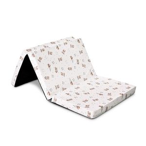 Saltea pliabila de voiaj din spuma elastica 60x120x5 cm Bear and Pillow Beige imagine