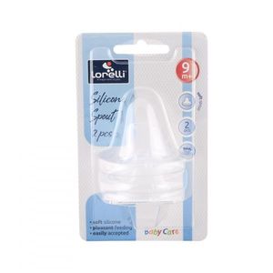 Set 2 tetine Lorelli, adaptor moale din silicon, 9 luni+, silicon transparent imagine