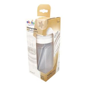 Biberon anticolici Akuku 240ml si gat larg, tetina din silicon cu supapa anticolici, materiale sigure fara BPA, indicator cantitate usor de citit imagine