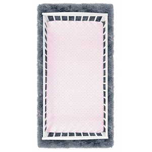 Cearceaf cu banda elastica pentru pat copii dimensiune 140x70 cm, 100 bumbac, BabyMam light dots imagine