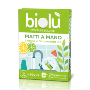 Tablete pentru spalat vase manual cu lamaie si bergamota ecologice 6 bucati 14.25g Biolu imagine
