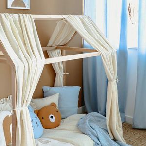 Draperie din muselina organica, Little Amy, Albastru deschis, 125x240 cm, 1 bucata imagine