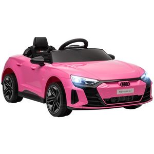 HOMCOM Mașină Electrică pentru Copii de 5 Ani cu Licență Audi cu Telecomandă Roz | Aosom Romania imagine