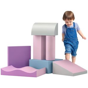 HOMCOM Set de Cuburi Moi pentru Copii, stimulează creativitatea, piele artificială, 40x40x20 cm, Multicolor, 1-3 ani | Aosom Romania imagine