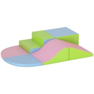 HOMCOM Modul motricitate bebeluși 6 bucăți parcurs motricitate bebeluși din spumă EPE pentru copii preșcolari, multicolor | Aosom Romania imagine