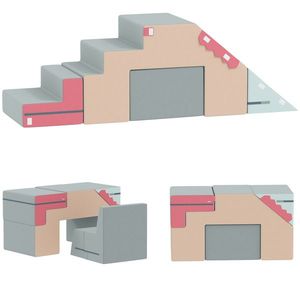 AIYAPLAY Set de 2 blocuri moi pentru copii mici, piele artificială, spumă, pentru cățărare, construcție, joacă, colorat | Aosom Romania imagine