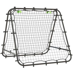 HOMCOM Poartă de Fotbal, ajustabilă, pliabilă, cadru metalic, 100 x 95 cm, Negru | Aosom Romania imagine