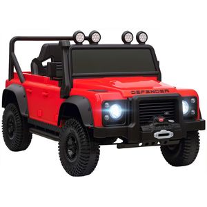 AIYAPLAY Mașină Electrică pentru Copii 3-5 Ani Land Rover 12V și Telecomandă Roșu | Aosom Romania imagine