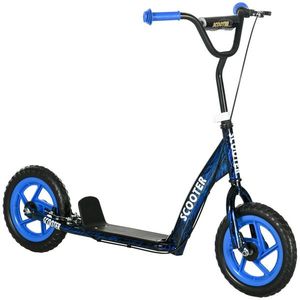 AIYAPLAY Trotinetă patineta pentru copii cu roți mari, 6-12 ani, înălțime reglabilă, frână din spate, suport, albastră | Aosom Romania imagine