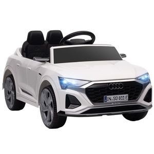 AIYAPLAY Mașină Electrică pentru Copii, 12V Audi Q8, 3-5 km/h, Telecomandă, Faruri, Muzică, Alb | Aosom Romania imagine