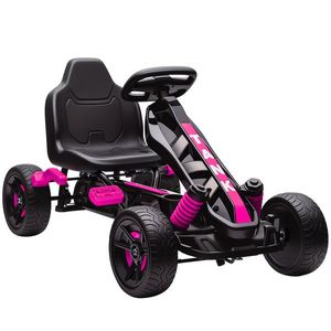 AIYAPLAY Kart cu pedale pentru copii, karting copii 3-6 ani cu ambreiaj automat, frână, roți EVA antiderapante, roz | Aosom Romania imagine