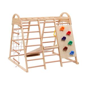 Structură de cățărare multifuncțională 7-în-1, Culoare naturală | Aosom Romania imagine