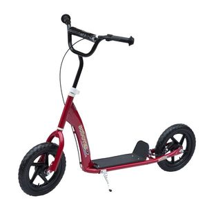 HOMCOM Trotinetă copil patineta cu anvelope de 30 cm Înălțime Ghidon reglabil mâner Frână și suport Oțel pentru copii de la 5 ani Roșu | Aosom Romania imagine