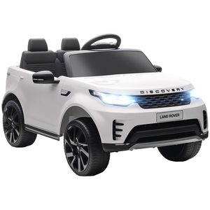HOMCOM Mașinuță Electrică pentru Copii 3-6 Ani sub Licență Land Rover Discovery 12V, 2.5-4.5 km/h Auto Electrică pentru Copii cu 2 Motoare, Suspensii, Telecomandă, USB, Muzică, Faruri și Claxon, Alb | Aosom Romania imagine