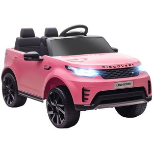 HOMCOM Mașină Electrică pentru Copii 3-6 Ani cu Licență Land Rover Discovery 12V, 2.5-4.5 km/h Auto Electrică pentru Copii cu 2 Motoare, Suspensii, Telecomandă, USB, Muzică, Faruri și Claxon, Roz | Aosom Romania imagine