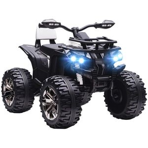 HOMCOM Quad Electric pentru Copii 3-5 Ani 12V, 3-8km/h Mini Quad pentru Copii cu 2 Motoare, Muzică, MP3, Conector USB, Card TF, Faruri și Pedală, Alb | Aosom Romania imagine