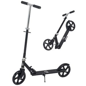 HOMCOM Trotinetă Pliabilă pentru Copii de 7-14 Ani Scuter Infantil Ghidon Ajustabil în Înălțime de 4 Nivele cu Frână 88x37x75-100 cm Negru | Aosom Romania imagine