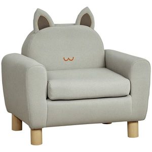 HOMCOM Sillón Infantil Mini Sofá pentru Copii de +3 Ani cu Șezut Căptușit și Brațe Căptușite 61x42x53 cm Maro | Aosom Romania imagine