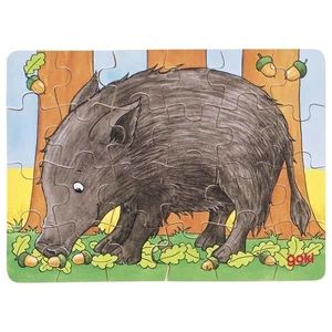 Puzzle din lemn - Animale din padure, 24 piese (mai multe modele, pret pe bucata) | Goki imagine