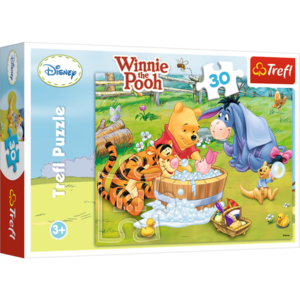 Puzzle 30 piese - Winnie the Pooh - Bathing Piglet | Trefl imagine