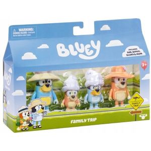 Set 4 figurine - Bluey - Family Trip: Bandit, Bingo, Bluey & Chilli | Moose Toys imagine