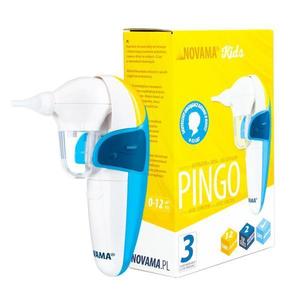 Aspirator nazal electric Novama Pingo, pentru copii 0-12 ani, 2 moduri de aspirare, 2 varfuri silicon, efecte sonore, Alb/Bleu, NS12 imagine