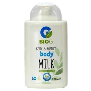 Lapte de corp organic pentru bebelusi Bio G 200 ml cu Ulei de susan, Ulei de germeni de grâu, Ulei de migdale și Vitaminele C, A și E imagine