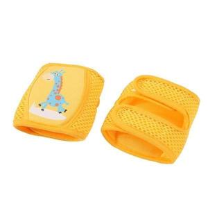 Set 2 bucati genunchiere anti-alunecare si protectie genunchi si piele bebelusi - Galben, girafa imagine