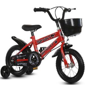 Bicicleta pentru copii cu roti ajutatoare si frane, 16 inch, Rosie imagine