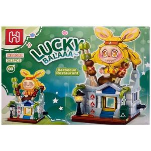 Set de constructie Labubu Micul Orasel 4 in 1, Restaurant, 202 piese imagine