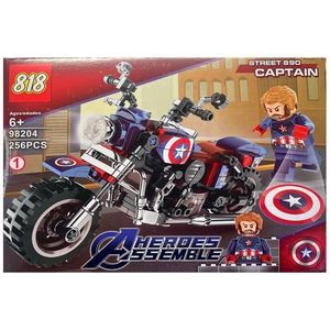 Set de constructie Avengers, Motocicleta lui Captain America, 256 piese imagine